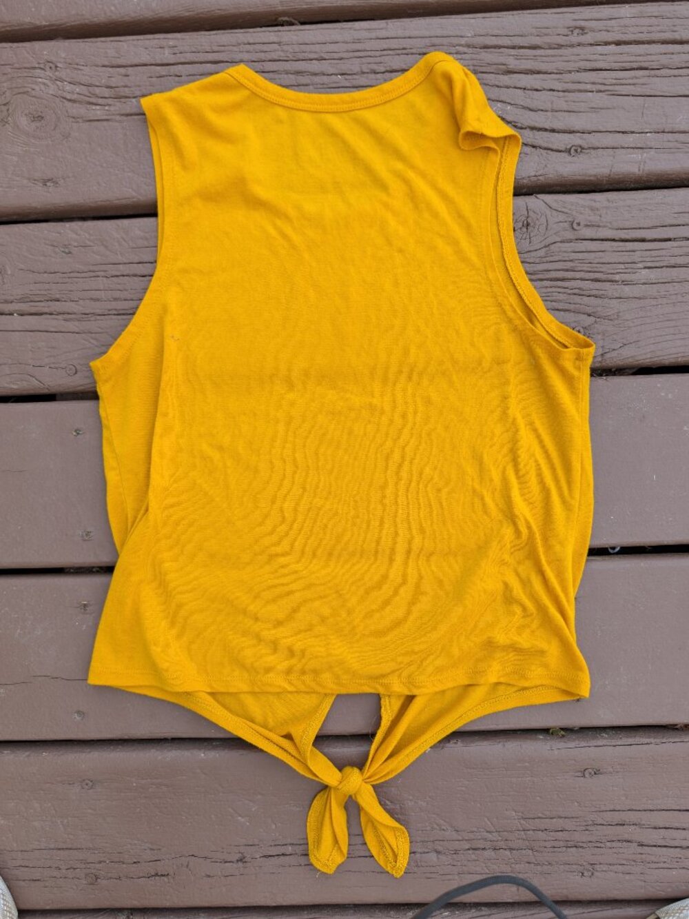 Mustard Yellow Fifth Sun Star Wars Graphic Tie-Front Tank Top Leia Luke Han Sz M - Picture 4 of 5
